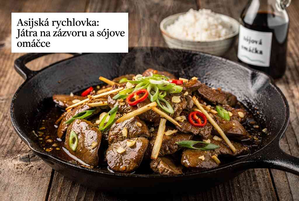 Játra na zázvoru a sójové omáčce (stir-fry)